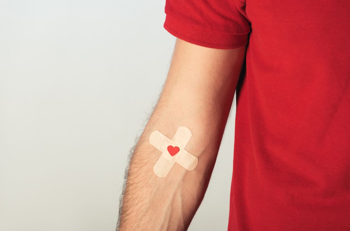 community giving blood