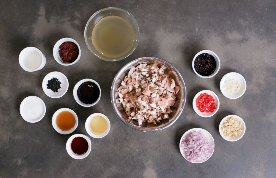 Mushroom Mapo Tofu a saucy, spicy dish of Chinese origins